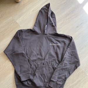 Sporty and Rich Hooded Sweatshirt Brown